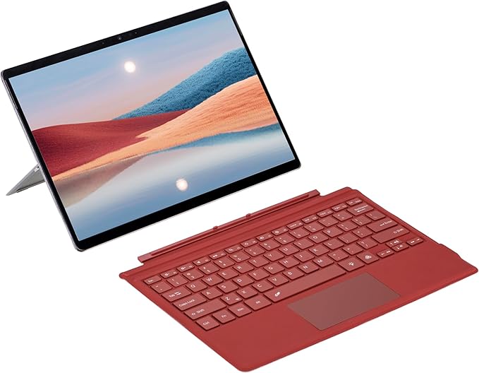 Type Cover for Microsoft Surface Pro 7+ / Pro 7 / Pro 6 / Pro 5 / Pro 4 / Pro 3, 12.3 inch, Ultra-Slim Wireless Tablet Keyboard with Multi Touchpad Bluetooch, (No Backlit, Red)