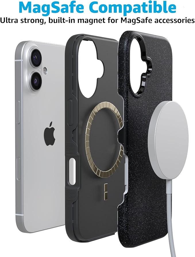 Casely iPhone 17 Case | Midnight Onyx | Black Shimmer | Compatible with MagSafe | Bold Protective Design