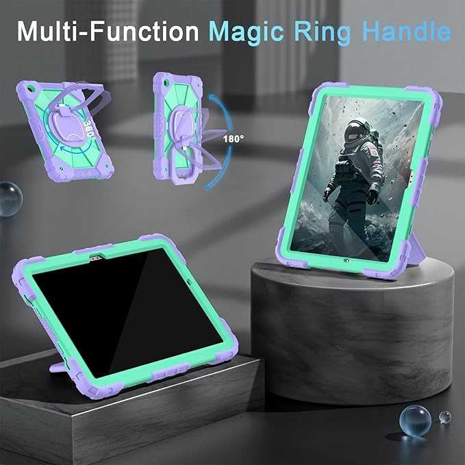 Case for Galaxy Tab A9+/A9 Plus 11 Inch (SM-X210/X216/X218) with Screen Protector 360 Rotating Stand Military Grade Shockproof Kids Cover for Samsung A9 Plus Tablet Cases