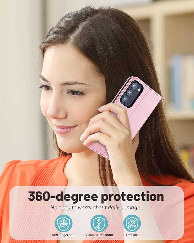 OCASE Compatible with Galaxy S23 5G Wallet Case, PU Leather Flip Folio Case with Card Holders RFID Blocking Kickstand [Shockproof TPU Inner Shell] Phone Cover 6.1 Inch (2023) -Pink