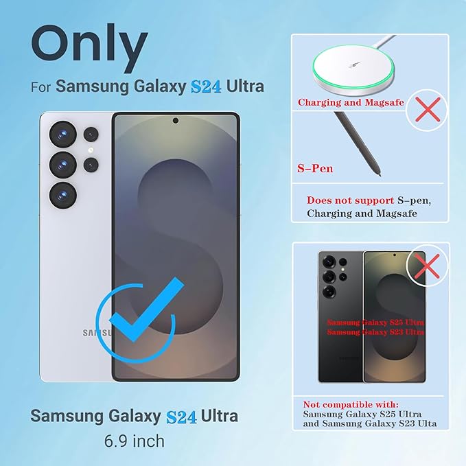 for Samsung Galaxy S24 Ultra Wallet Case, Genuine Leather Flip Folio Cover with RFID Blocking Card Holder & Kickstand, [Shockproof TPU Inner Shell] for Samsung Galaxy S24 Ultra, Brown