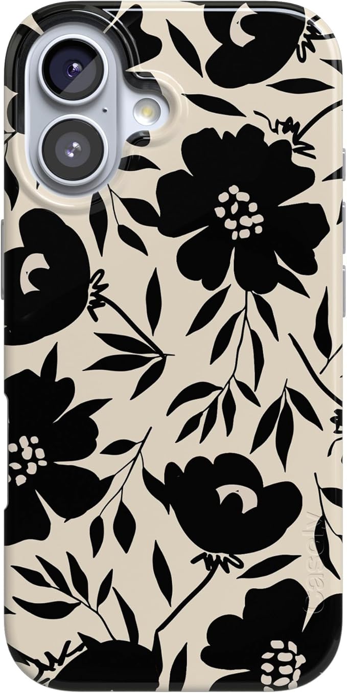 Casely iPhone 17 Case | Dark Fantasy | Contrast Floral | Compatible with MagSafe | Classic Ultra Slim Design