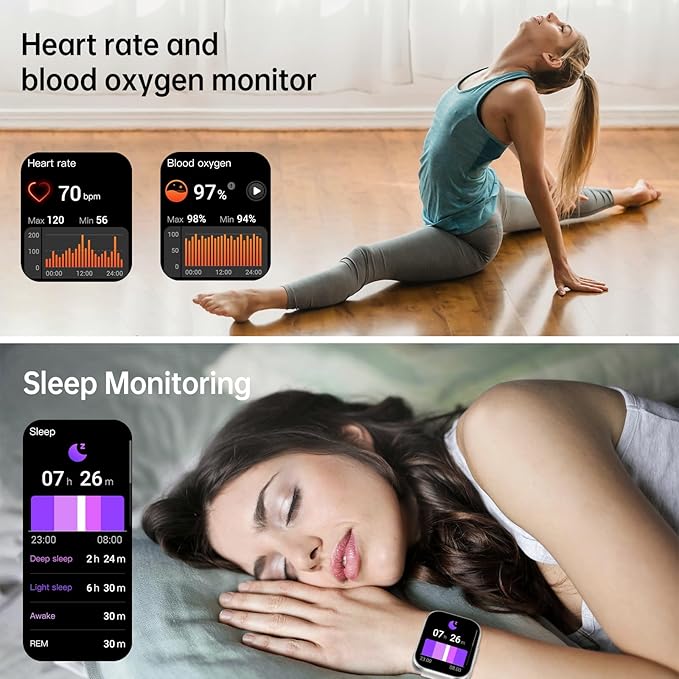 OUKITEL 2025 Smart Watch(Answer/Make Call), 1.91" HD Smartwatches for Women Men, Fitness Tracker with Heart Rate Sleep Monitor, IP68 Waterproof, 140+Sport Mode Fitness Watch for Android iOS