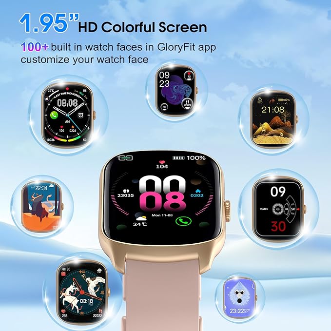 Smart Watch for Men Women, 1.95"HD Curved Screen Smartwatch (Dial/Answer Calls), Heart Rate Sleep Monitor Fitness Smartwatch, 112+Sports Modes Activity Trackers,IP68 Waterproof Watches for Android iOS