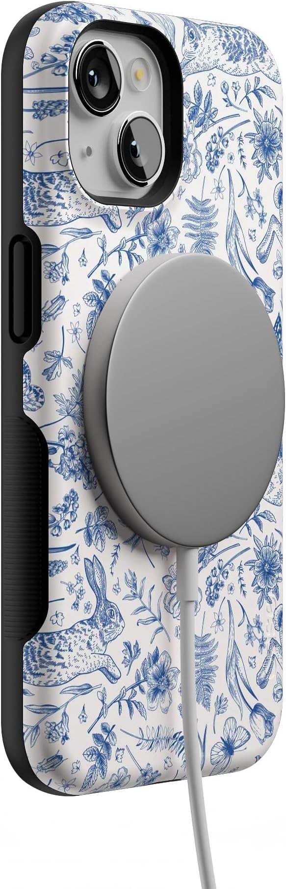Casely iPhone 14 Case | Hop & Bloom | Bunny Toile | Compatible with MagSafe | Bold Protective Design