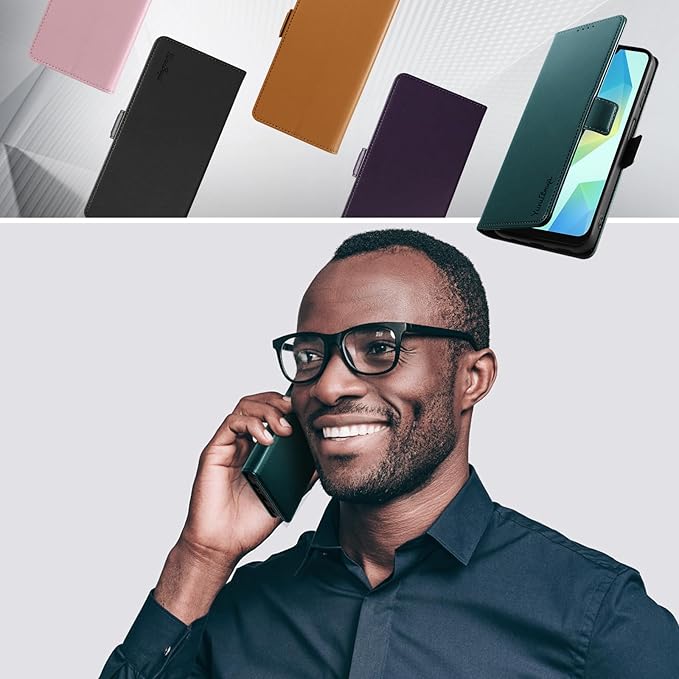 Wallet Flip Case for Samsung Galaxy A16 5G - [RFID Blocking] Luxury PU Leather Card Holder Magnetic Phone Cover with Kickstand,Shockproof Protective Case,Green