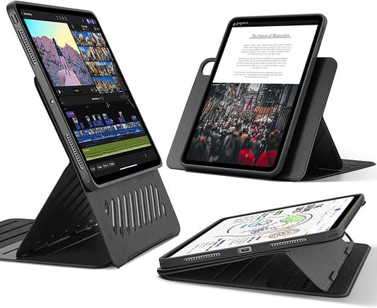 ESR for iPad Pro 13 Inch Case M4(2024), iPad Pro 13 Rotating Case with Removable Magnetic Cover, Adjustable Portrait/Landscape Stand with Raised Screen View, 9 Standing Angles, Shift Series, Black