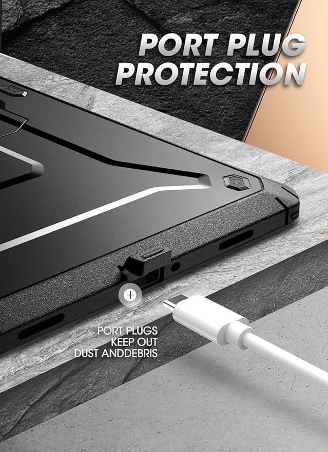 SUPCASE for Samsung Galaxy Tab A9 Plus Case with Stand (Unicorn Beetle Pro), [Built-in Screen Protector] Heavy Duty Rugged Kickstand Protective Tablet Cover for Galaxy Tab A9 Plus 11 Inch, Black