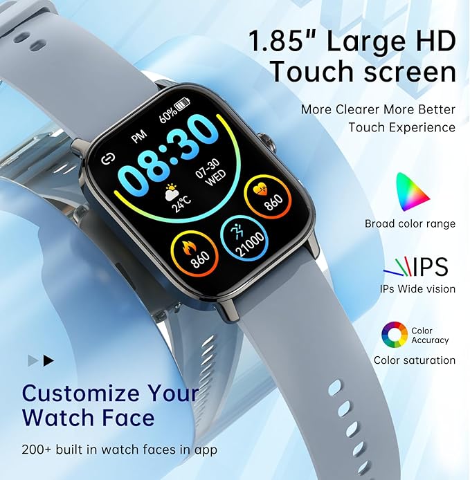 Smart Watch for Men Women Fitness: Make Answer Call Digital Mens Watches Waterproof Running Pedometer Smartwatch for Android Phone iPhone Samsung Compatible Sleep SpO2 Heart Rate Monitor Step Tracker