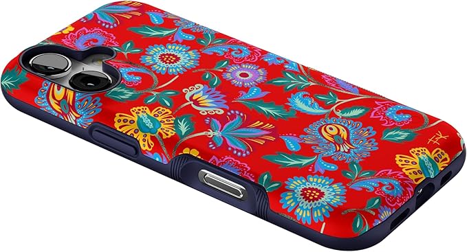 Casely iPhone 17 Case | Painted Flowers | Frida Kahlo Floral | Bold Protective Design | Compatible with MagSafe