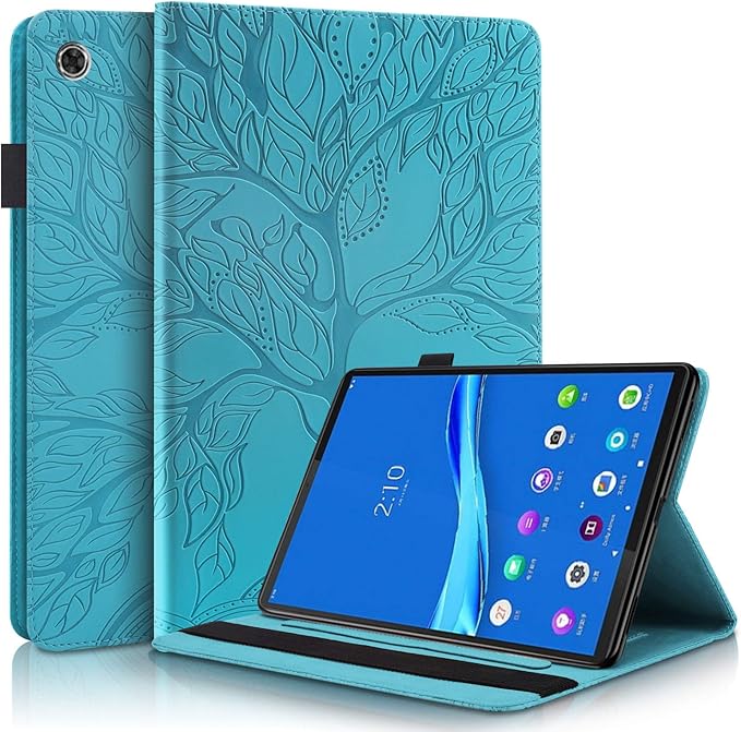 Case for Lenovo Tab M10 FHD Plus 10.3 inch 2020 Model PU Leather Folio Stand Cover Shell with Pencil Holder and Card Slot for Lenovo Tab M10 Plus (2nd Gen) TB-X606F / TB-X606X Tablet - Turquoise