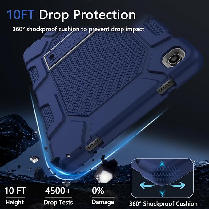 Rantice Case for Samsung Galaxy Tab A9+ 11”, Heavy Duty Shockproof Rugged Protective Case with Kickstand for Samsung Galaxy Tab A9+ / A9 Plus 11” 2023 (SM-X210/X216/X218), NavyBlue+Grey