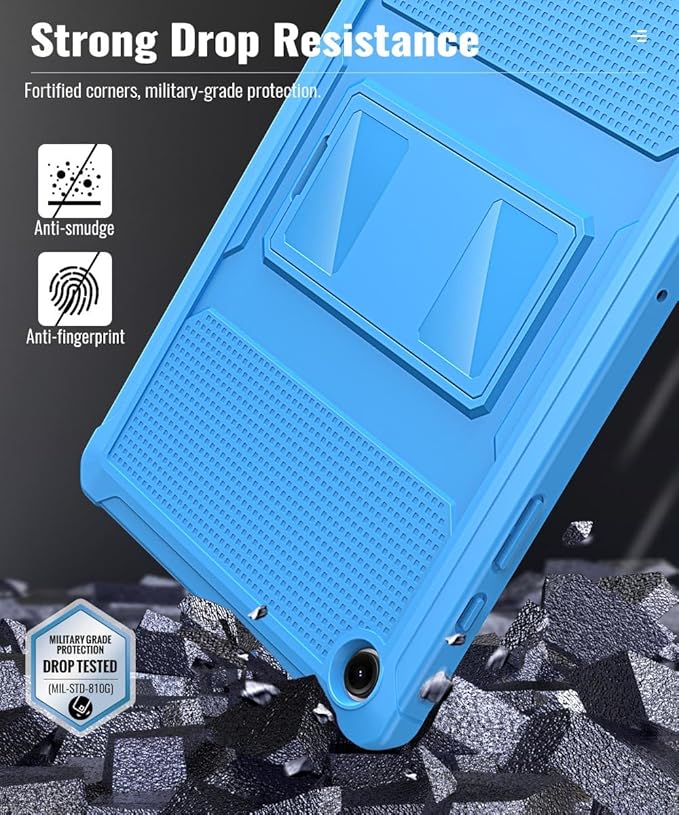 MoKo Case Fit Galaxy Tab A9 Plus 11-Inch 2023 (SM-X210/X216/X218), Shockproof Full Body Rugged Stand Back Cover Built-in Screen Protector Fit Galaxy Tab A9+ 11" 2023, Blue Wave