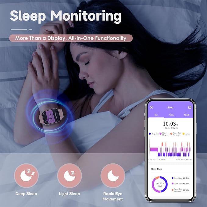 Smart Watches for Women Men, 1.83" HD Smartwatch with 90 Sports Modes, Heart Rate/Sleep Monitor, IP67 Waterproof, Bluetooth Call & Music Control