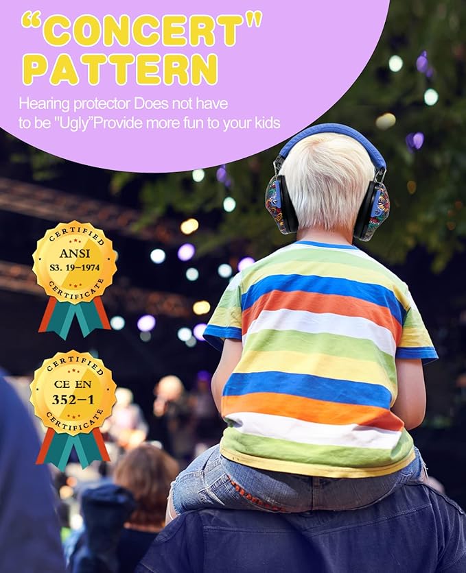 PROHEAR 032 Kids Ear Protection, NRR 25dB Childrens Earmuffs, Adjustable Headband Safety Ear Muffs for Sports Events, Concerts, Airports - Black