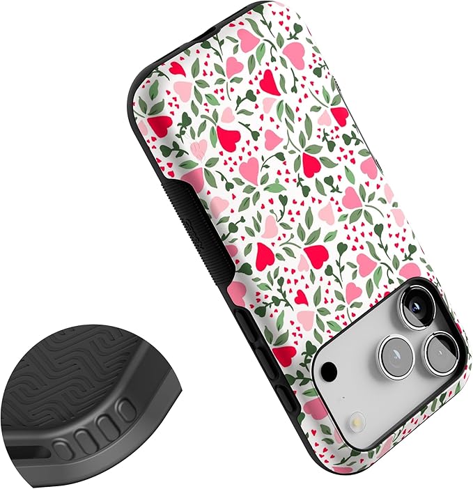 Casely iPhone 17 Pro Case | Vines of Love | Floral Heart | Bold Protective Design | Compatible with MagSafe