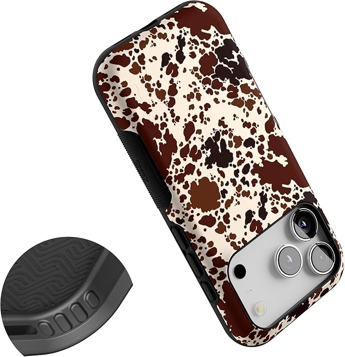 Casely iPhone 17 Pro Case | Cowgirl Envy | Cow Print | Bold Protective Design | Compatible with MagSafe
