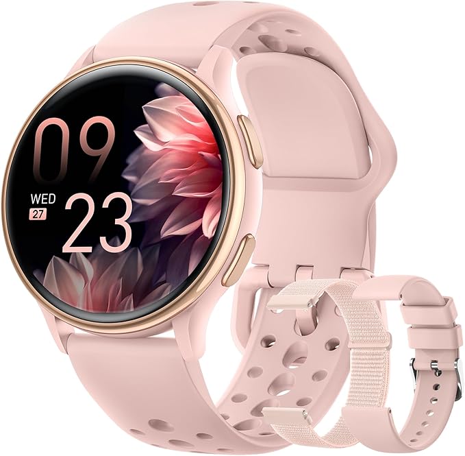 Smart Watches for Women,1.27'' Smartwatch with 70+ Sport Modes, 400+ Watch Face, 24/7 Heart Rate, Sleep Monitor, Answer/Make Calls, Waterproof Activity Fitness Tracker Watch (Pink)