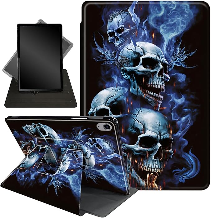 Case for Lenovo Tab P11 Plus Case 2021 (TB-J616F / J616X), 360 Degree Rotating Folding Stand,with Auto Sleep/Wake Case for Lenovo Tab P11 11” 2020 (TB-J606F TB-J606X),Skull Head with Blue