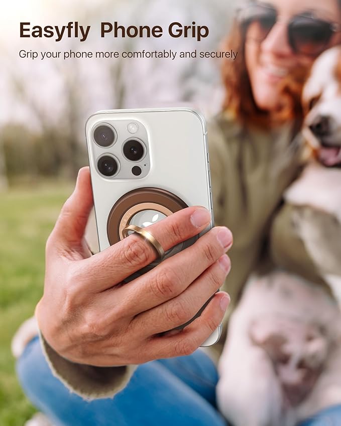 andobil [2025 3rd Gen] Magnetic Phone Grip for MagSafe [360° Rotatable & Ultra-Stable] Two-Sided Magnet Cell Phone Ring Holder Compatible with MagSafe Accessories, iPhone 17 Air 16 Pro Max 15 14 13 12