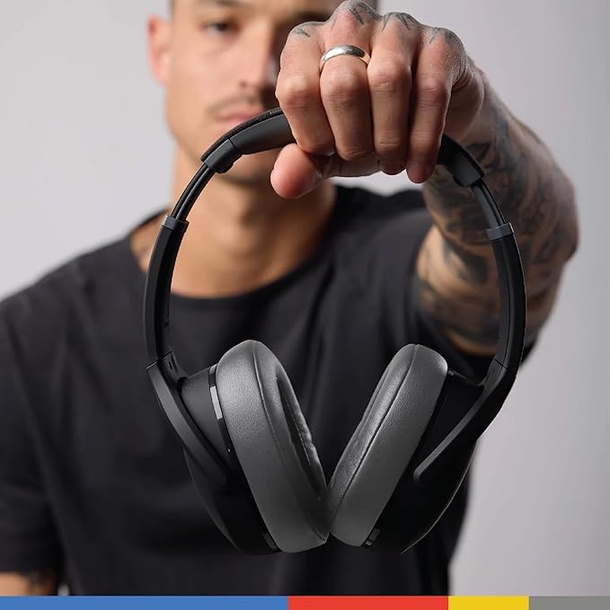 Skullcandy Crusher Evo Over-Ear Wireless Headphones with Sensory Bass, 40 Hr Battery, Microphone, Works with iPhone Android and Bluetooth Devices, Asphalt