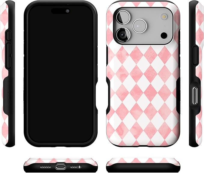 Casely iPhone 17 Pro Case | Queen of Diamonds | Pink Watercolor | Bold Protective Design | Compatible with MagSafe