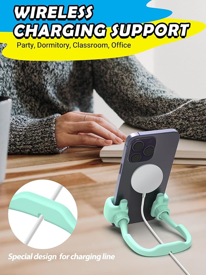 Dad Gifts for Fathers Day from Daughter Son Cell Phone Stand: 4 Pack UPGRADE Adjustable Thumbs Up Lazy Phone Holder for Desk Fun Birthday Gifts for Grandma Teens Girls Boys Adults Husband from Wife