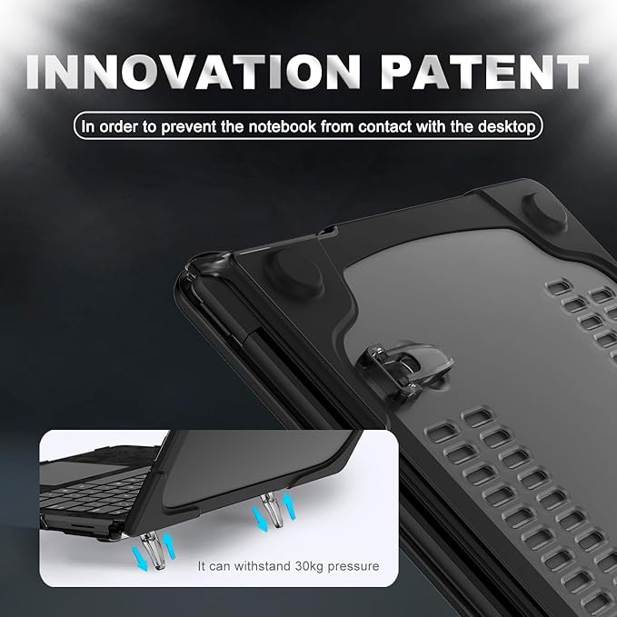 Batianda Heavy Duty Case for 13.8 inch Microsoft Surface Laptop 2024 (7th Edition) with Fold Kickstand Includes Keyboard Cover Screen Protector - Shockproof Stylish & Durable Protective Cover, Black