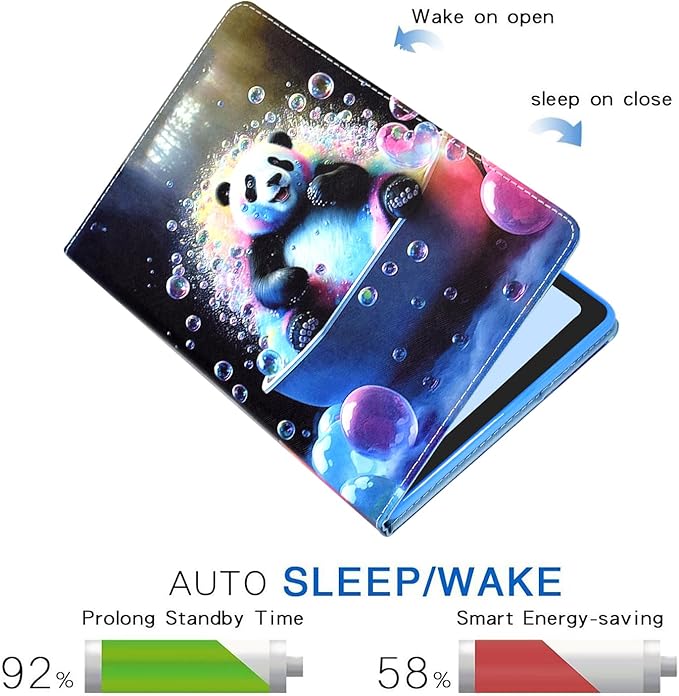 DTangLsm Case for Samsung Galaxy Tab A9 Plus/A9+ 5G 11 Inch 2023 (SM-X210/X216/X218) Multi-Angles Viewing Smart PU Leather Stand Cover with Auto Wake/Sleep for Galaxy Tab A9+ Case,Panda