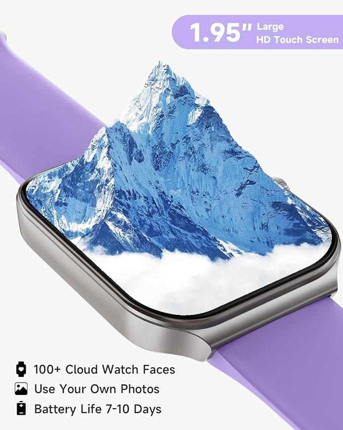 Smart Watch for Women Alexa Built-in, 1.95" Fitness Tracker with Answer/Make Calls, IP68 Waterproof/Heart Rate/Sleep Tracker/100 Sport Modes, Fitness Watch Compatible Android iOS