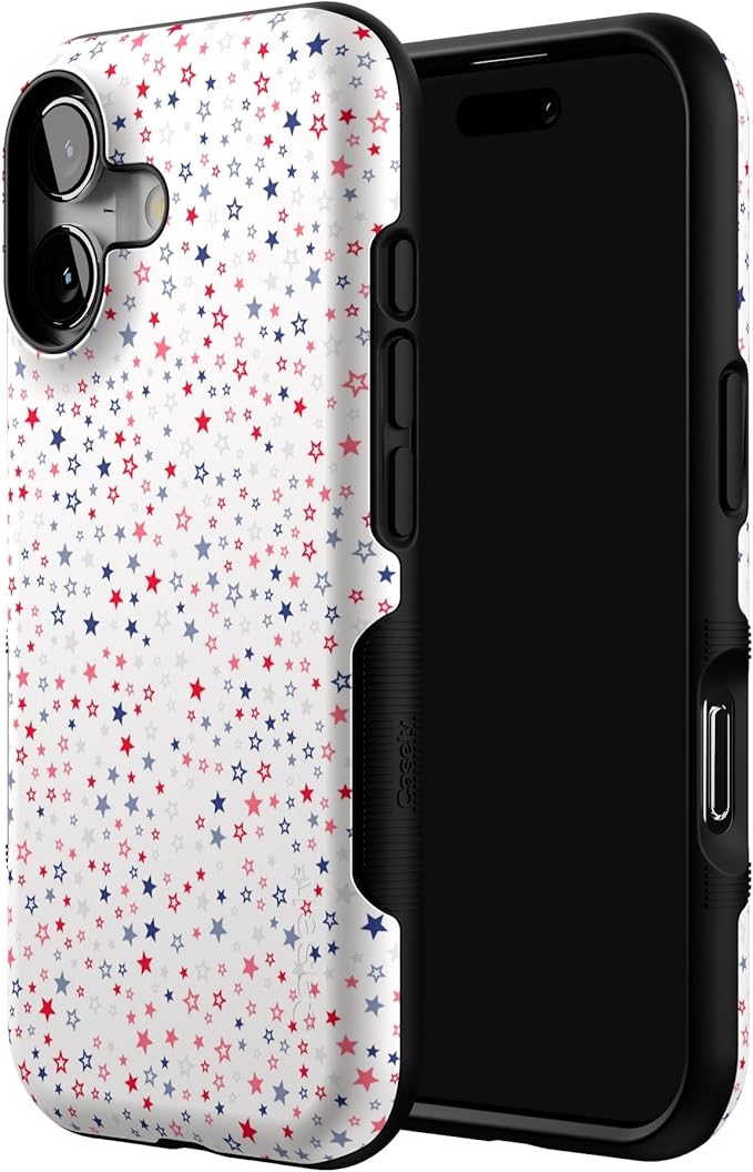 Casely iPhone 17 Case | Seeing Stars | Red, White & Blue | Bold Protective Design | Compatible with MagSafe