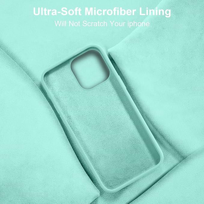 Vooii Compatible with iPhone 14 Case,[Silky Touch Premium Liquid Silicone] [Soft Anti-Scratch Microfiber Lining], Ultra Slim Shockproof Protective Case for iPhone 14 - Sea Blue