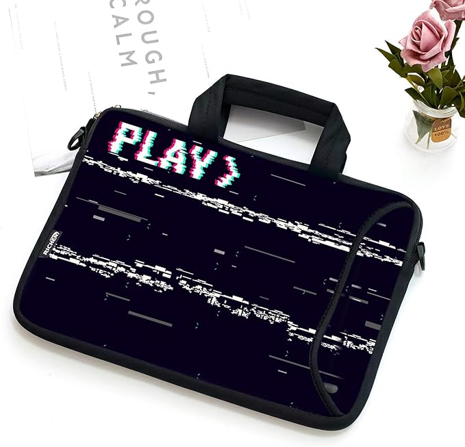 RICHEN 14 15 15.4 15.6 inch Laptop Shoulder Bag Messenger Bag Notebook Handle Sleeve Neoprene Carriyng Travel Case with Accessories Pocket (14-15.6 inch, PLAYS)