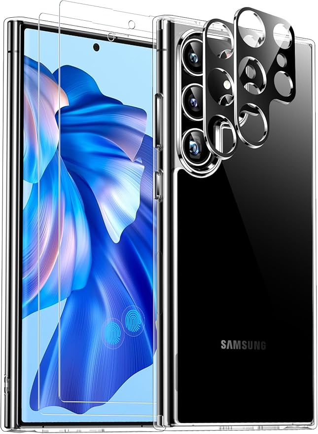 Red2Fire for Samsung Galaxy S24 Ultra Case Clear, [Non-Yellowing] [Slim Thin] [Military Grade Drop Protection] Lightweight Shockproof Protection Phone Case for S24 Ultra Case 6.8 inch, Clear