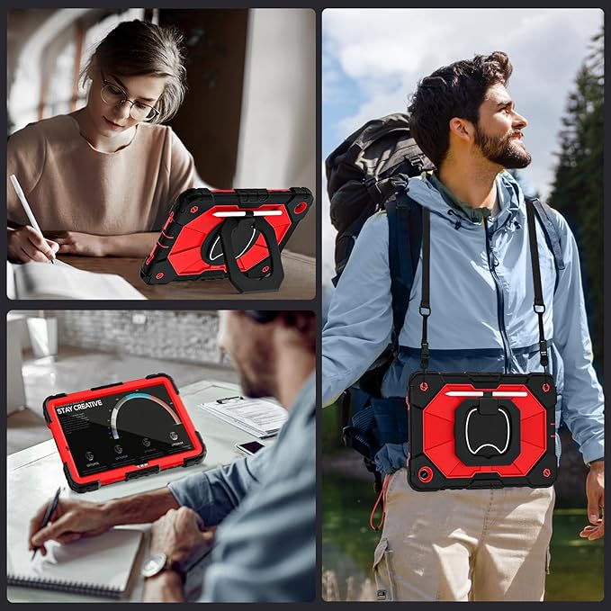 Case for Galaxy Tab A9 Plus Case 11 Inch with Screen Protector/Rotating Stand/Pen Holder,Military Grade Shockproof Cover for Samsung Galaxy A9+/A9 Plus Tablet Case (SM-X210/X216/X218)