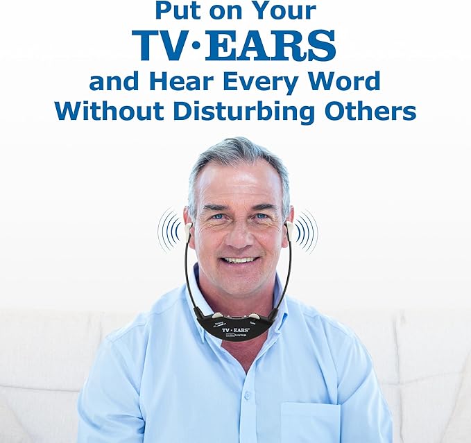 TV · Ears Long Range Digital Wireless Headset System, 5.8 GHz RF Transmitter Headsets for TV, Ideal for Seniors & with Hearing Difficulties, Works with a Wide Range of TV Brands, 1 Pair