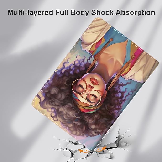 Case for Samsung Galaxy Tab A9 Plus 11 inch 2023，Slim Fit Foldable Standing Cover Case with Auto Sleep/Wake for Galaxy Tab A9+ 11’2023 (SM-X210/X216/X218)，African American Girls