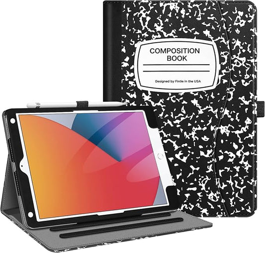 Fintie Case for iPad 9th / 8th / 7th Generation (2021/2020/2019) 10.2 Inch - [Corner Protection] Multi-Angle Viewing Stand Cover with Pocket & Pencil Holder, Auto Sleep Wake, Composition Book