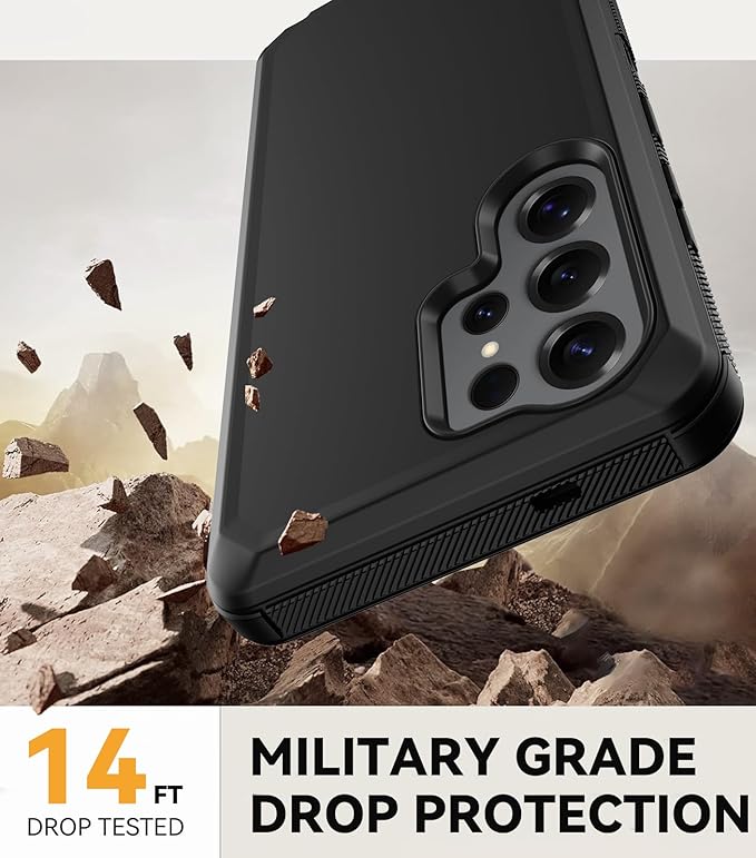 for Samsung Galaxy S25 Ultra Case, Full Body Rugged Military Drop Protection Bumper Heavy Duty Shockproof Anti-Scratch Protective Cover Phone Case for Galaxy S25 Ultra 5G (Black)