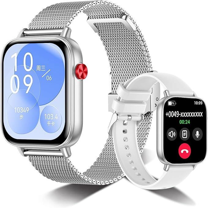 Smart Watch for Women Men, 2025 1.83" HD Smartwatches (Answer/Make Call), IP68 Waterproof Activity Fitness Tracker, Sleep Monitoring, Pedometer, Fitness Watch for Android iOS (Silver)