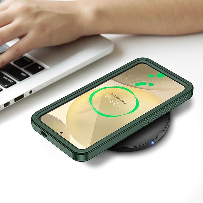 Lanhiem for Samsung Galaxy S24 Phone Case, IP68 Waterproof Dustproof Built-in Screen Protector Rugged Full Body Shockproof Protective Cover for Galaxy S24 5G 6.2 Inch, Green