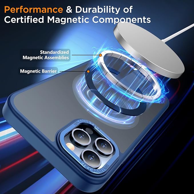 for iPhone 14 Pro Case with Kickstand, Compatible with MagSafe, [Invisible Stand] Anti-Slip Shockproof Military-Grade Protection, Magnetic Phone Case for iPhone 14Pro Cover (Blue)