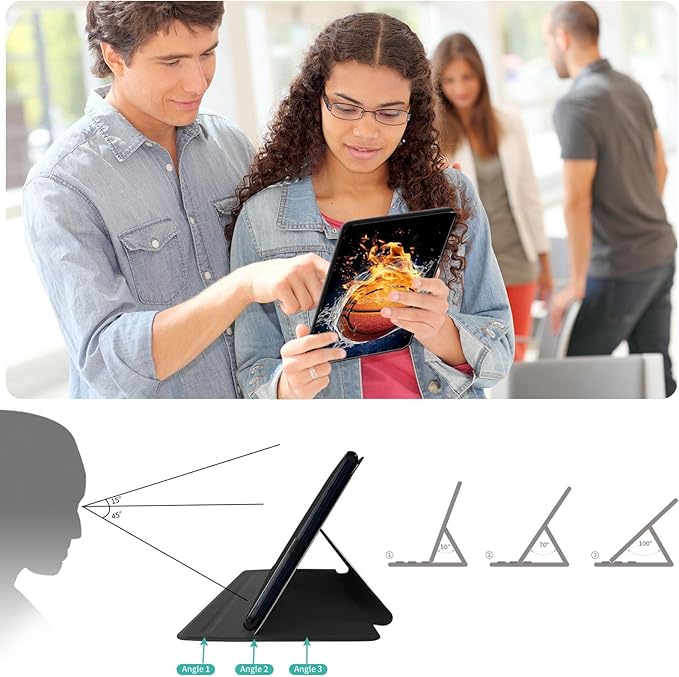 Case for Lenovo Tab M10 Plus 10.3", 360 Degree Rotating Folding Stand,with Auto Sleep/Wake Case for Lenovo Tab M10 Plus (2020 2nd Gen) TB-X606F/TB-X606X 10.3" FHD Tablet,Basketball Fire and Water