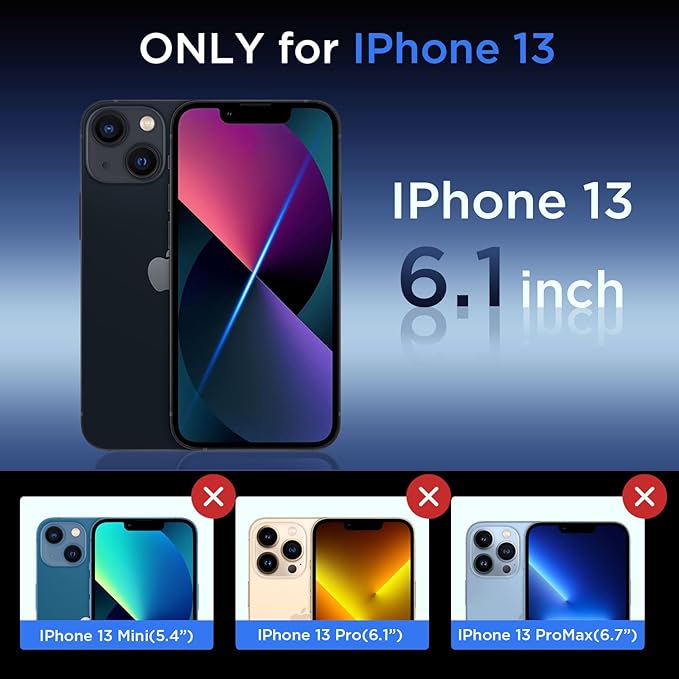 for iPhone 13 Case with Kickstand, [Invisible Stand] Compatible with MagSafe, Anti-Slip Shockproof Military-Grade Protection, Magnetic Slim Translucent Phone Case for iPhone 13 Cover (Blue)