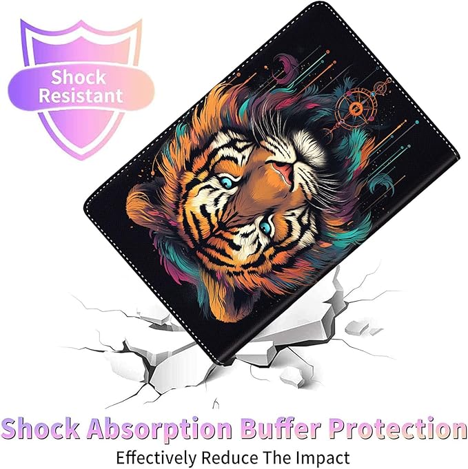 Case for Galaxy Tab A9 Plus ， Auto Sleep/Wake Multi-Angle Viewing Slim Folio Stand Cover for Samsung Galaxy Tab A9+/A9 Plus 11 Inch 2023 (SM-X210/X216/X218), Tiger