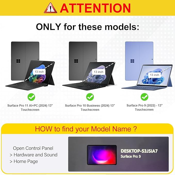 ZenRich Rugged Case with Keyboard for Surface Pro 9/10/11,Bluetooth Keyboard Case for Microsoft Surface Pro 11/10/9 with 360° Rotating Hand Strap & Stand