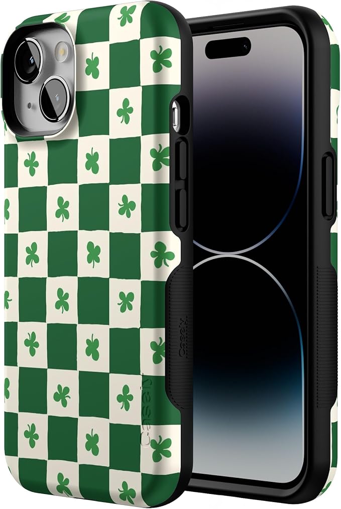 Casely iPhone 14 Case | Lucky You | Shamrock | Compatible with MagSafe | Bold Protective Design