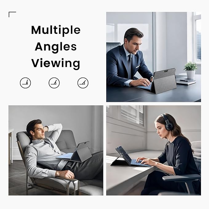 Omnpak Microsoft Surface Pro 11/10/9 Case, Lightweight Protective, Multiple Angle, Stylus Holder, Designed for Surface 11th Edition AI 2024/Pro 9 5G 13" 2022, Compatible with Type Cover Keyboard