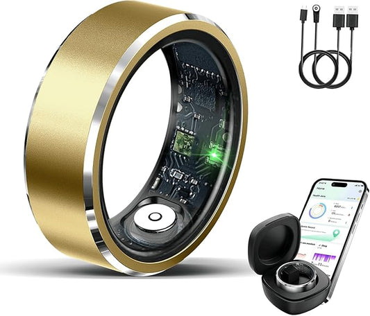 Smart Ring for Women Men,IP68 Waterproof Wearable Fitness Tracker with Sleep Tracking Heart Rate Healthy Monitor Ring Activity Monitoring Steps for iOS Android