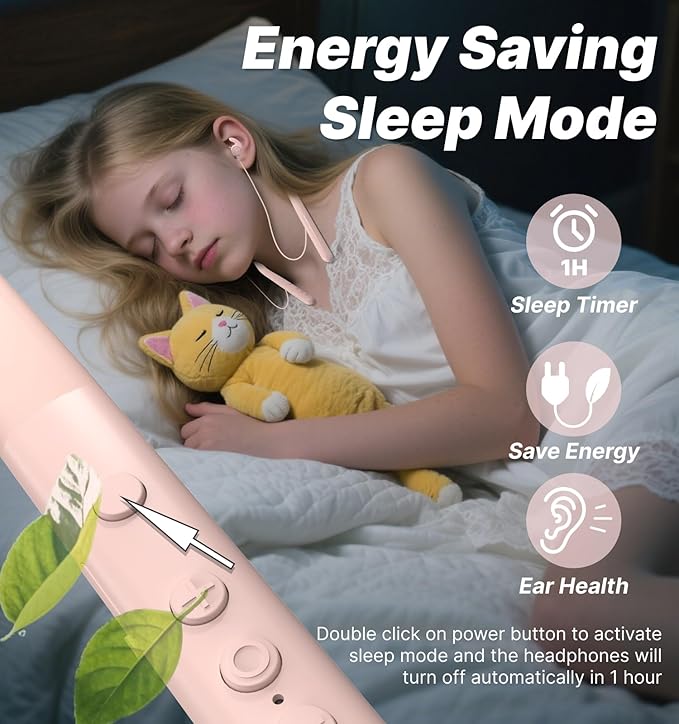 Hmusic HS88 Sleep Earbuds for Side Sleepers,Neckband Bluetooth Sleeping Headphones,-30dB Noise Isolate,Flat Thin Soft Silicone Earplug,12H Playtime w/Timer, for Yoga,Read,Air Travel,Audio Book